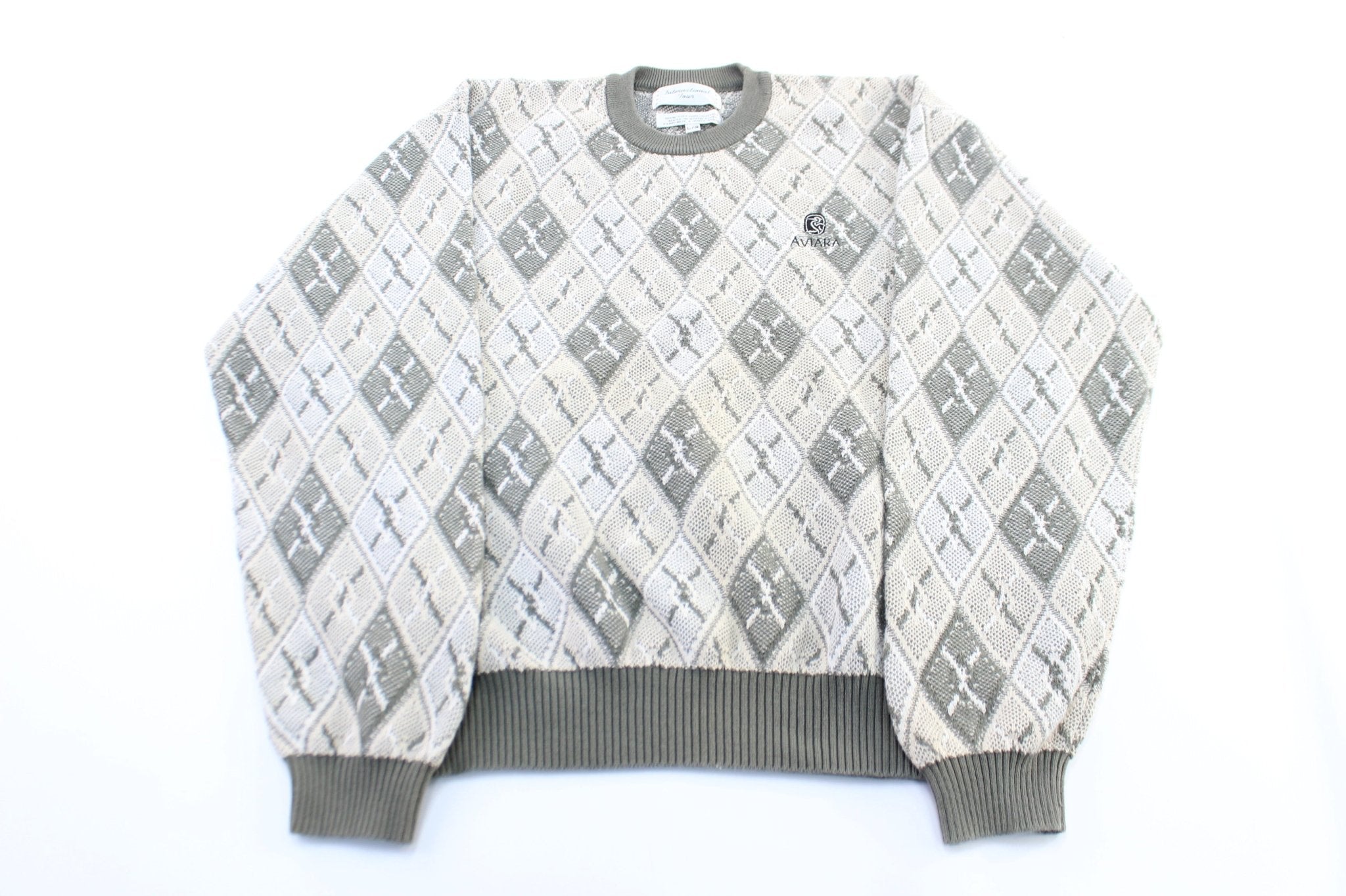 Vintage Izod Club International Tour Argyle Aviara Sweater - ThriftedThreads.com