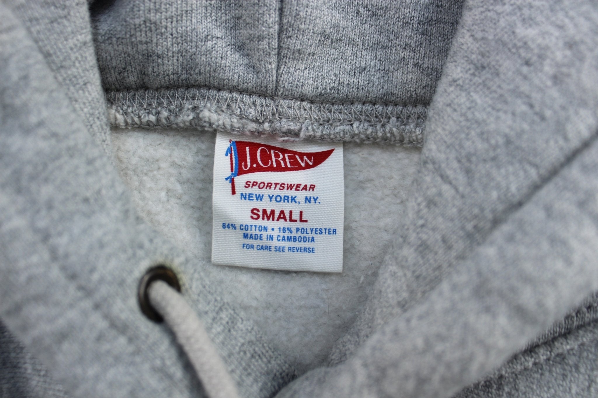Vintage J. Crew Grey Blank Pullover Hoodie - ThriftedThreads.com