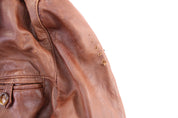 Vintage J. Riggings Brown Leather Coat - ThriftedThreads.com
