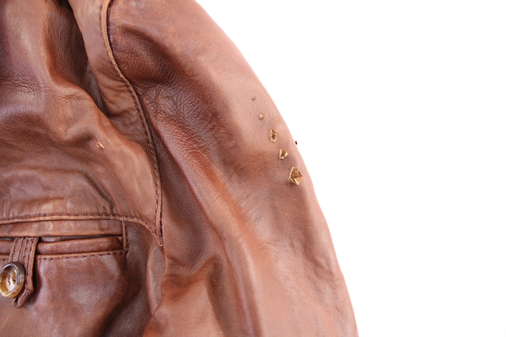 Vintage J. Riggings Brown Leather Coat - ThriftedThreads.com