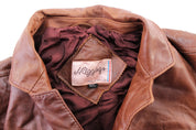 Vintage J. Riggings Brown Leather Coat - ThriftedThreads.com