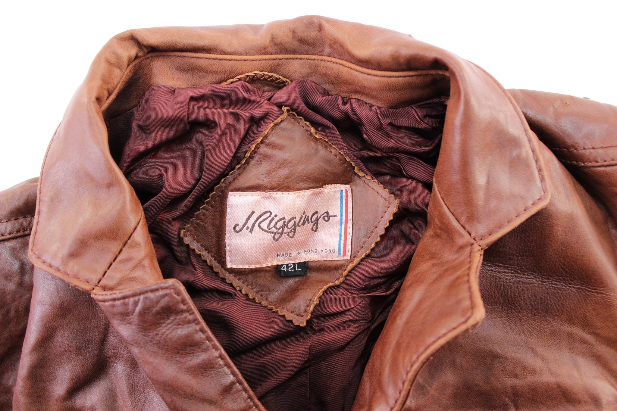 Vintage J. Riggings Brown Leather Coat - ThriftedThreads.com