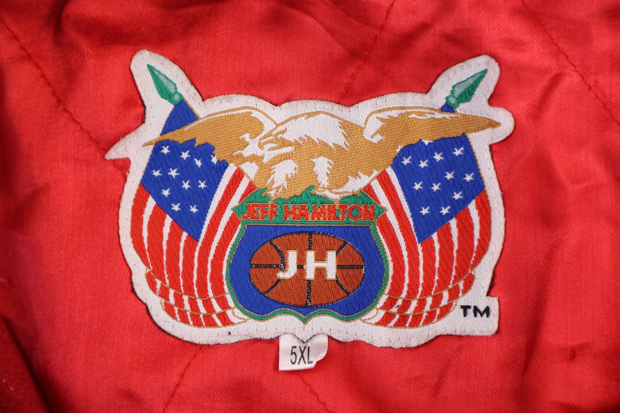 Vintage Jeff Hamilton NBA Teams Patchwork Wool Bomber Jacket - Jacket - Thrifted Threads