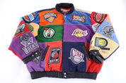 Vintage Jeff Hamilton NBA Teams Patchwork Wool Bomber Jacket - Jacket - Thrifted Threads
