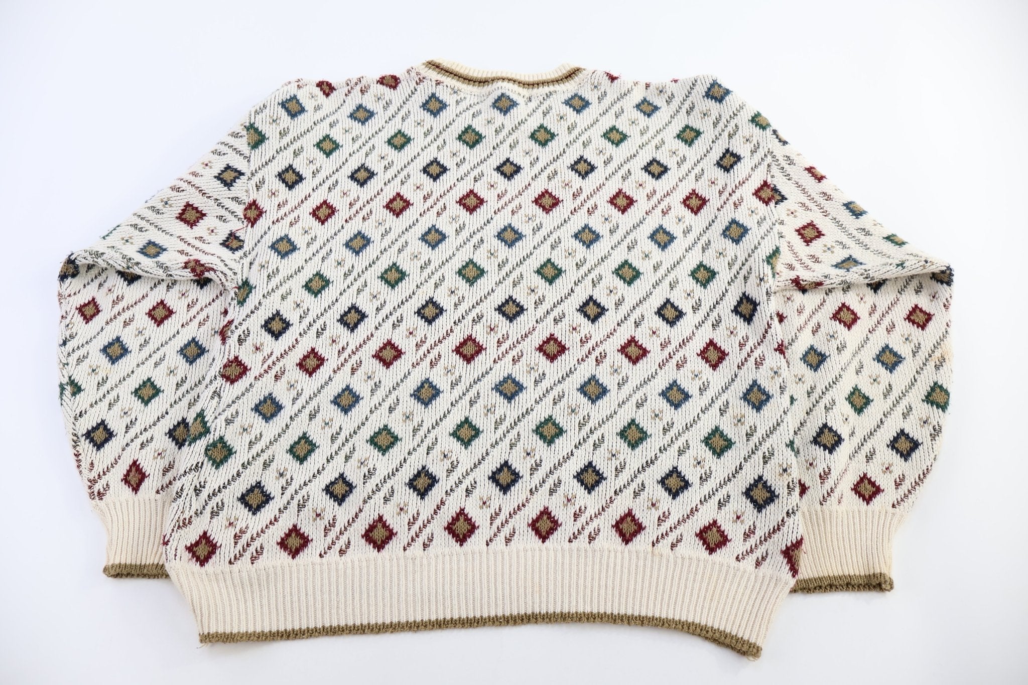Vintage John Weitz Multipattern Knit Sweater - Sweater - Thrifted Threads