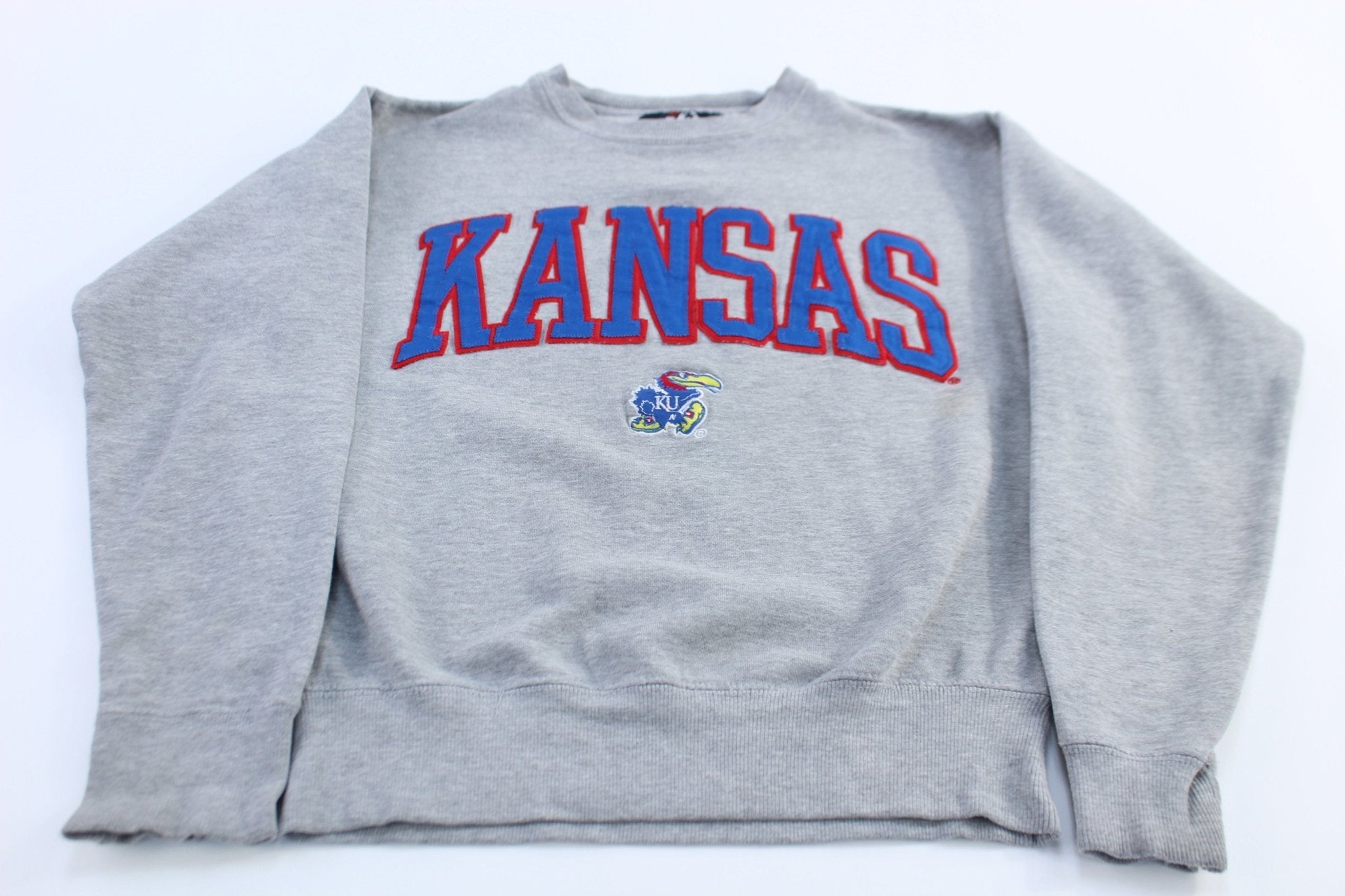 Vintage Kansas University Embroidered Sweatshirt - ThriftedThreads.com
