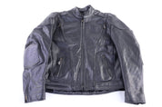 Vintage Leather King Black Leather Biker Jacket - Jacket - Thrifted Threads