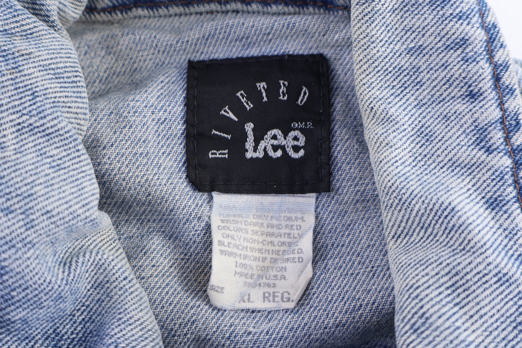 Vintage Lee Riveted Light Wash Denim Jacket - Jacket - Thrifted Threads
