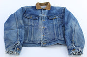 Vintage Lee Storm Rider Blanket Lined Denim Jacket - ThriftedThreads.com