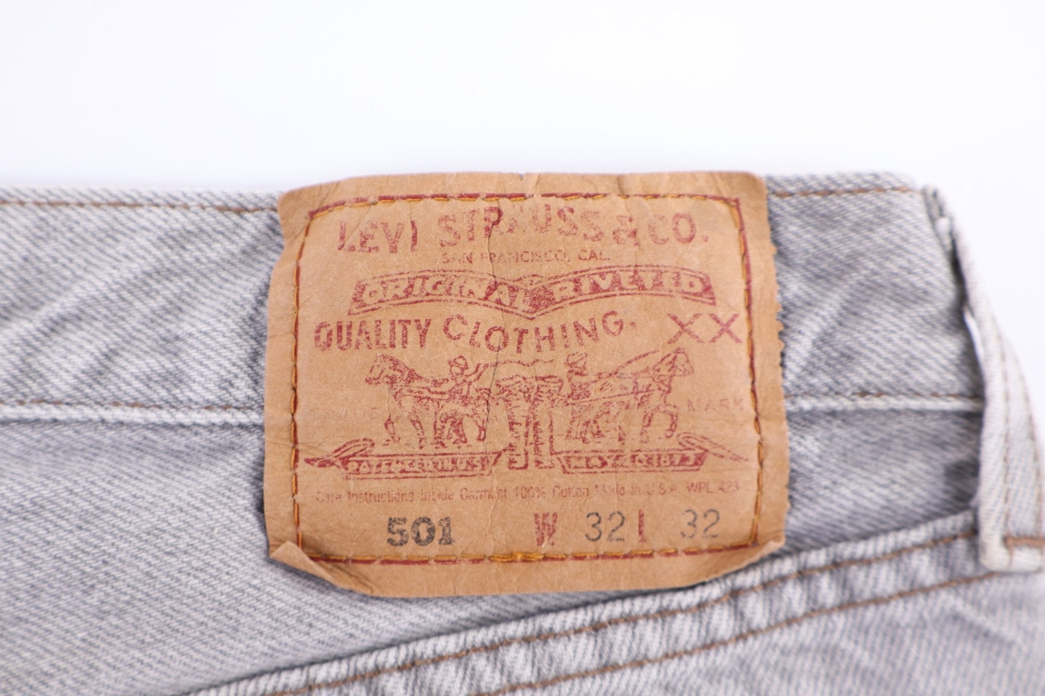 Vintage Levi's 501 Grey Denim Jeans - Pants/Shorts - Thrifted Threads