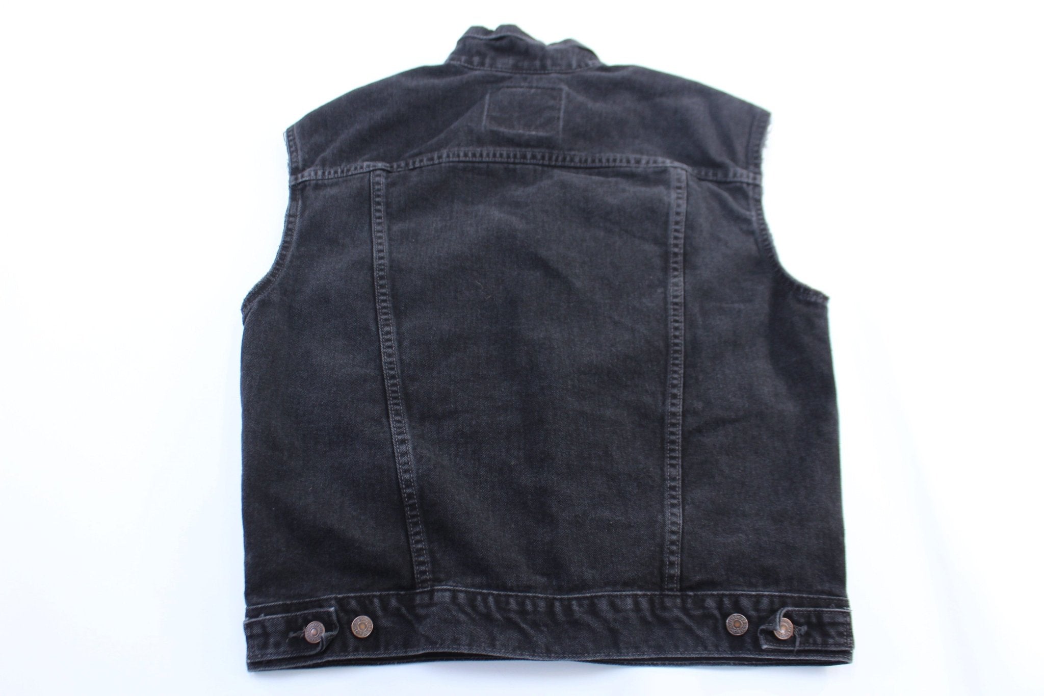 Vintage Levi's Black Denim Vest - ThriftedThreads.com