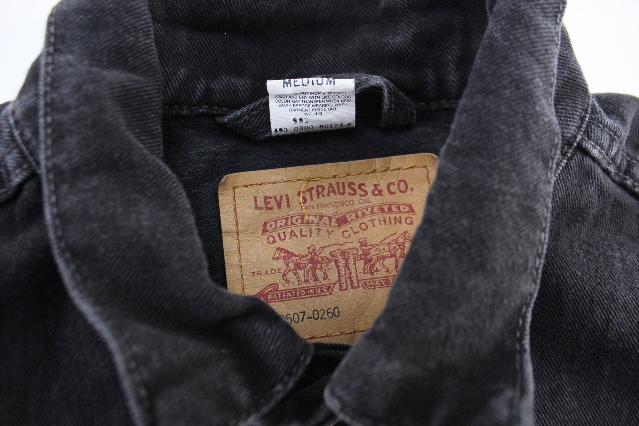 Vintage Levi's Black Denim Vest - ThriftedThreads.com