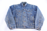 Vintage Levi's Dark Wash Blanket Lined Denim Jacket - Jacket - Thrifted Threads