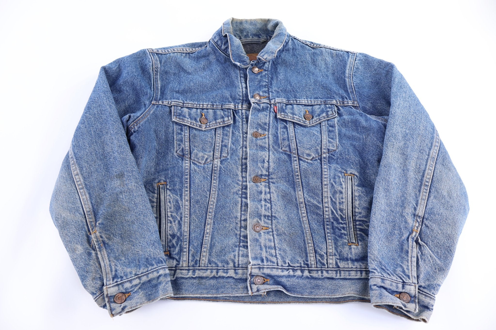 Vintage Levi's Dark Wash Blanket Lined Denim Jacket - Jacket - Thrifted Threads