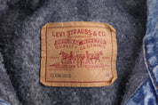 Vintage Levi's Dark Wash Blanket Lined Denim Jacket - Jacket - Thrifted Threads
