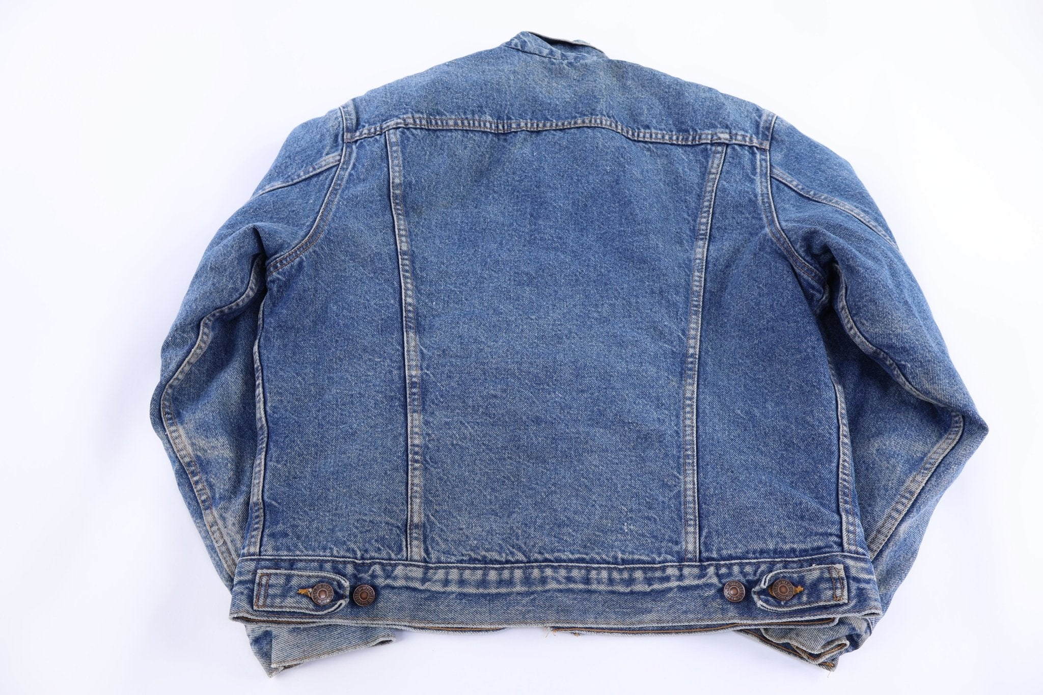 Vintage Levi's Dark Wash Blanket Lined Denim Jacket - Jacket - Thrifted Threads