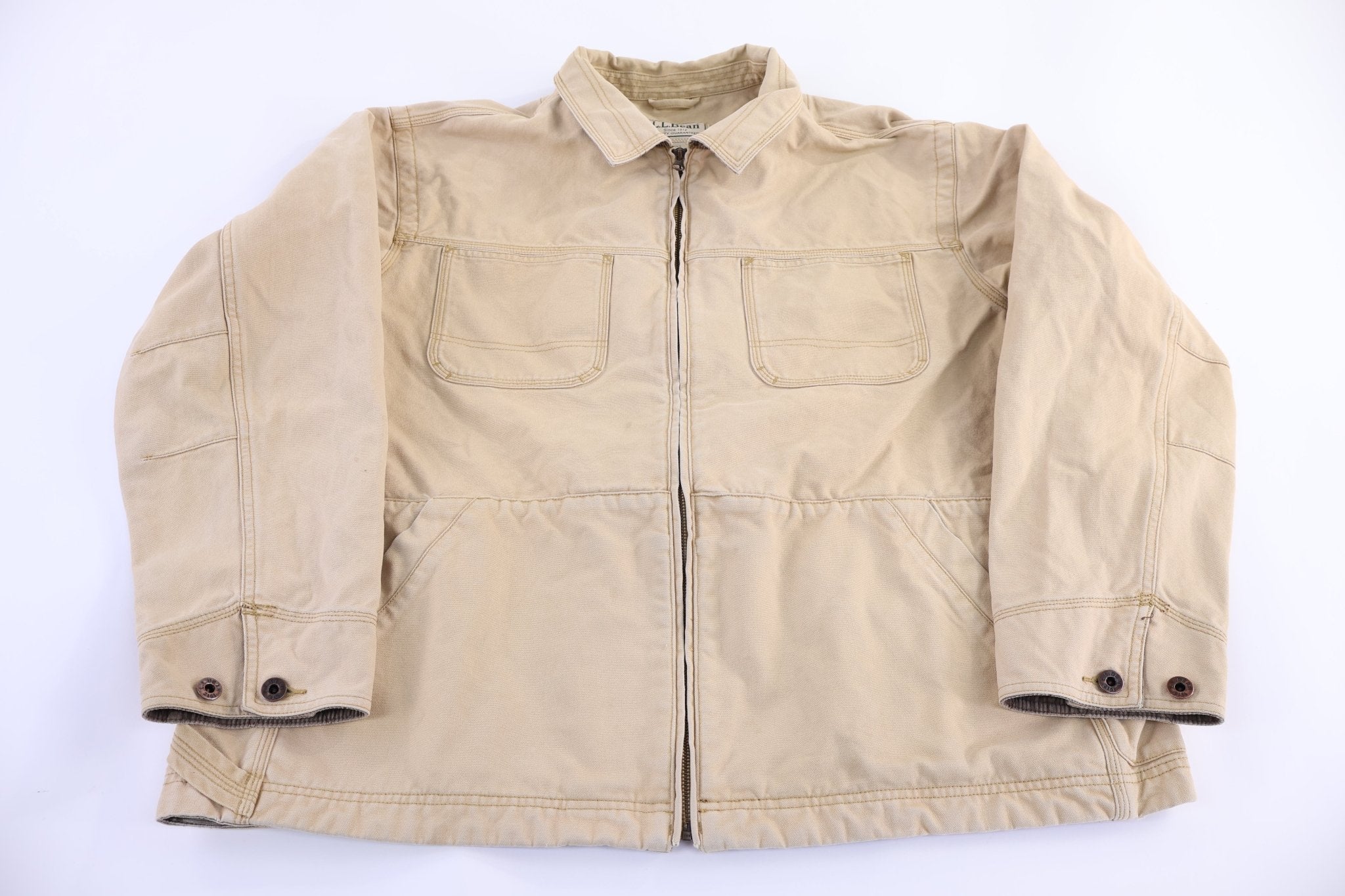 Vintage L.L. Bean Tan Full Zip Jacket - Jacket - Thrifted Threads