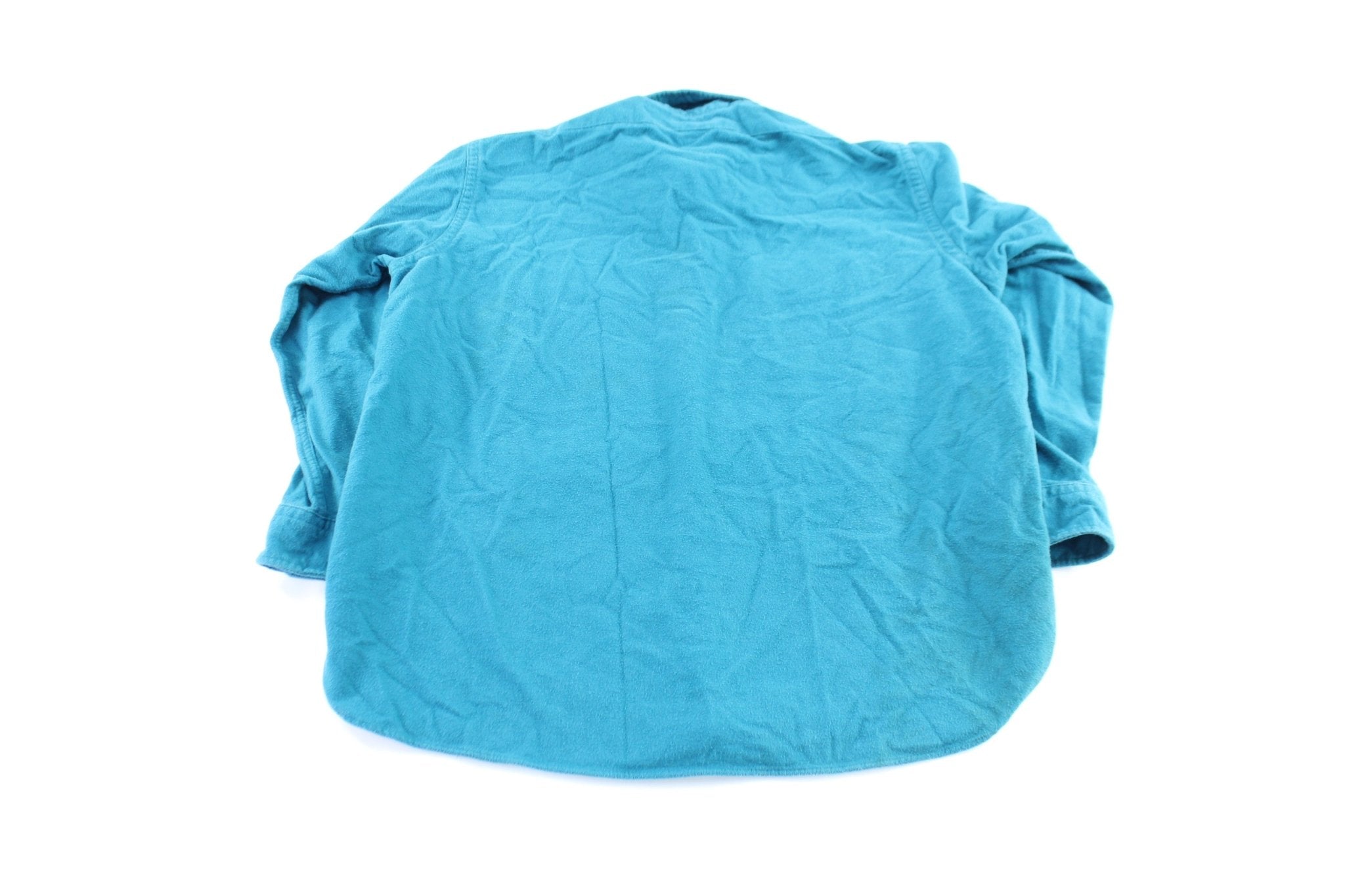 Vintage L.L. Bean Turquoise Chamons Cloth LS Button Down Shirt - ThriftedThreads.com