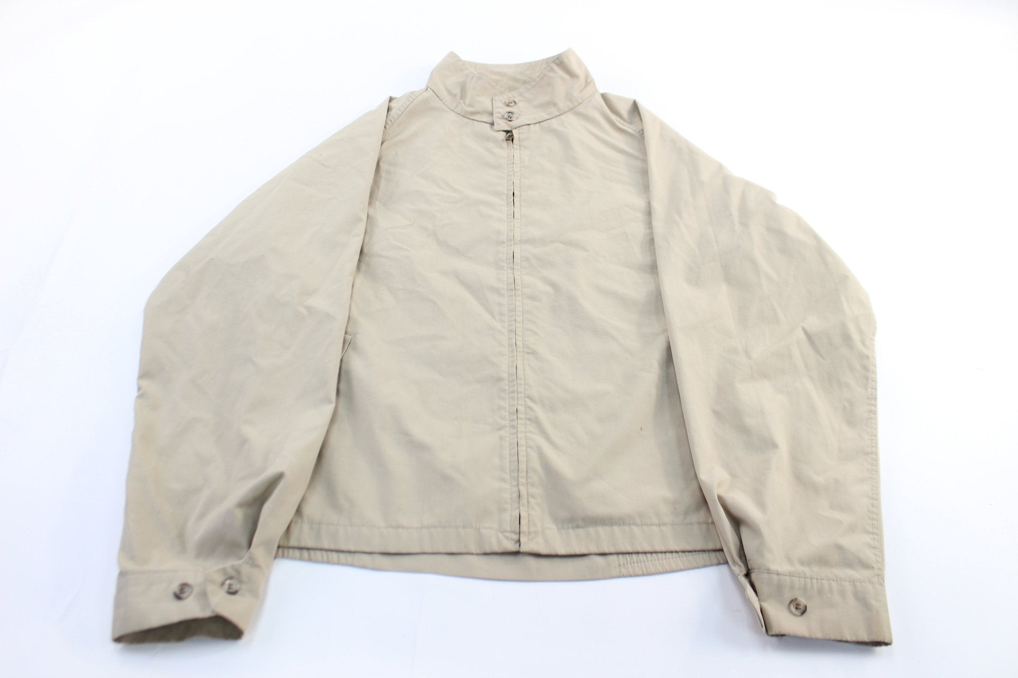 Vintage London Fog Beige Zip Up Jacket - ThriftedThreads.com