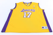 Vintage Los Angeles Lakers Rick Fox Champion Basketball Jersey - ThriftedThreads.com
