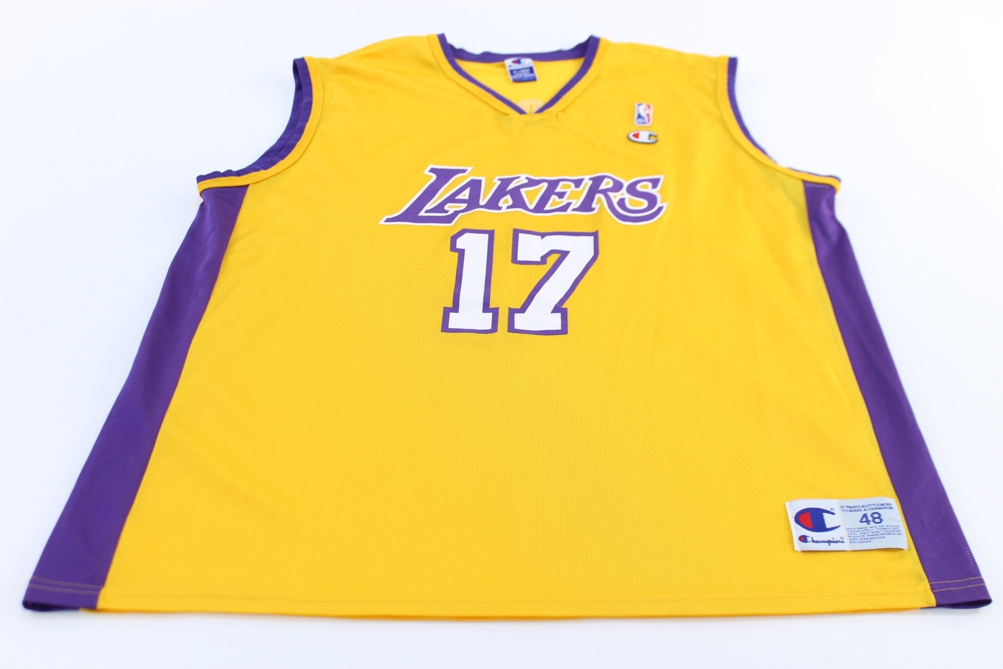 Vintage Los Angeles Lakers Rick Fox Champion Basketball Jersey - ThriftedThreads.com