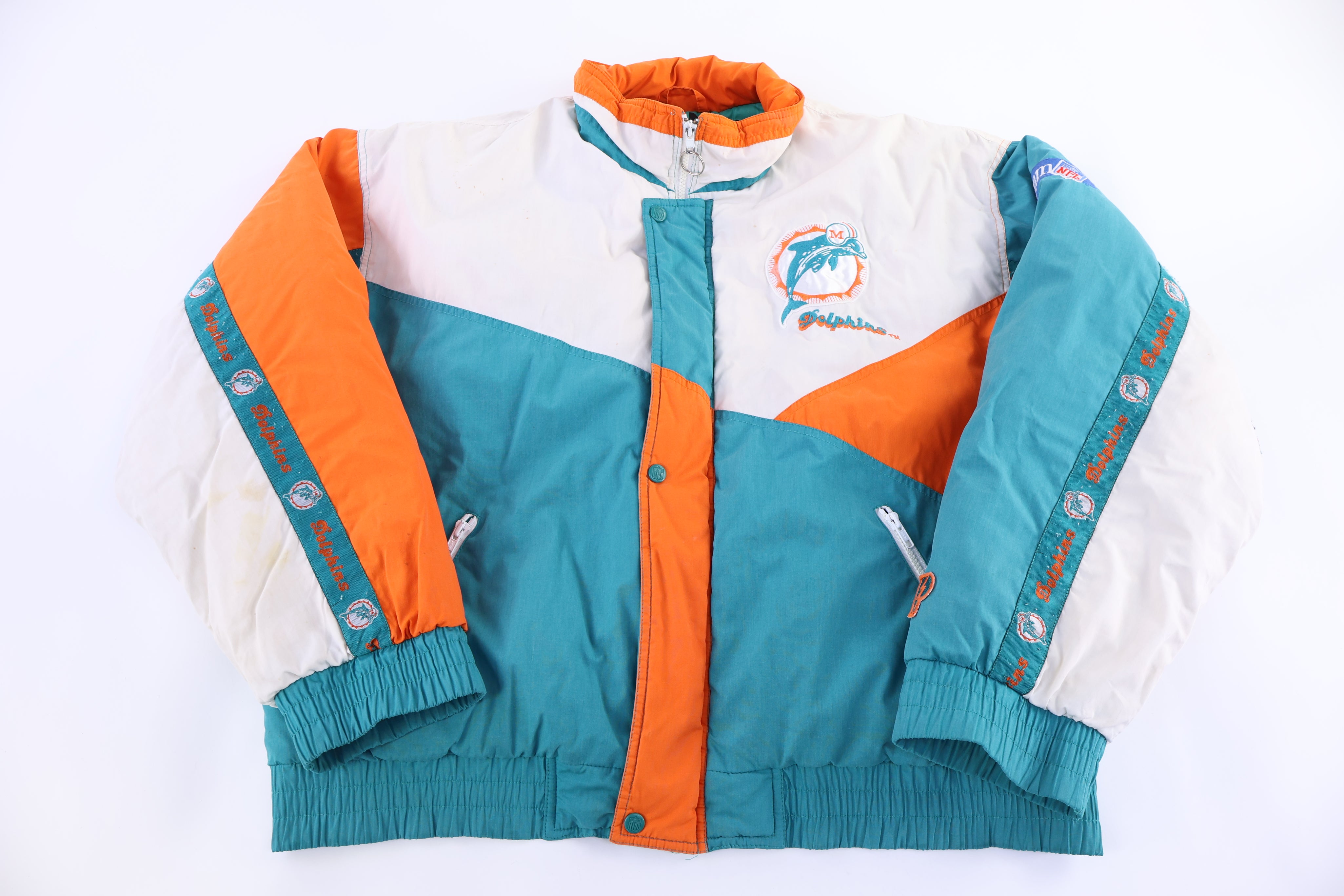 Vintage Miami Dolphins Football Full Zip Jacket - jacket - Thrifted Threads