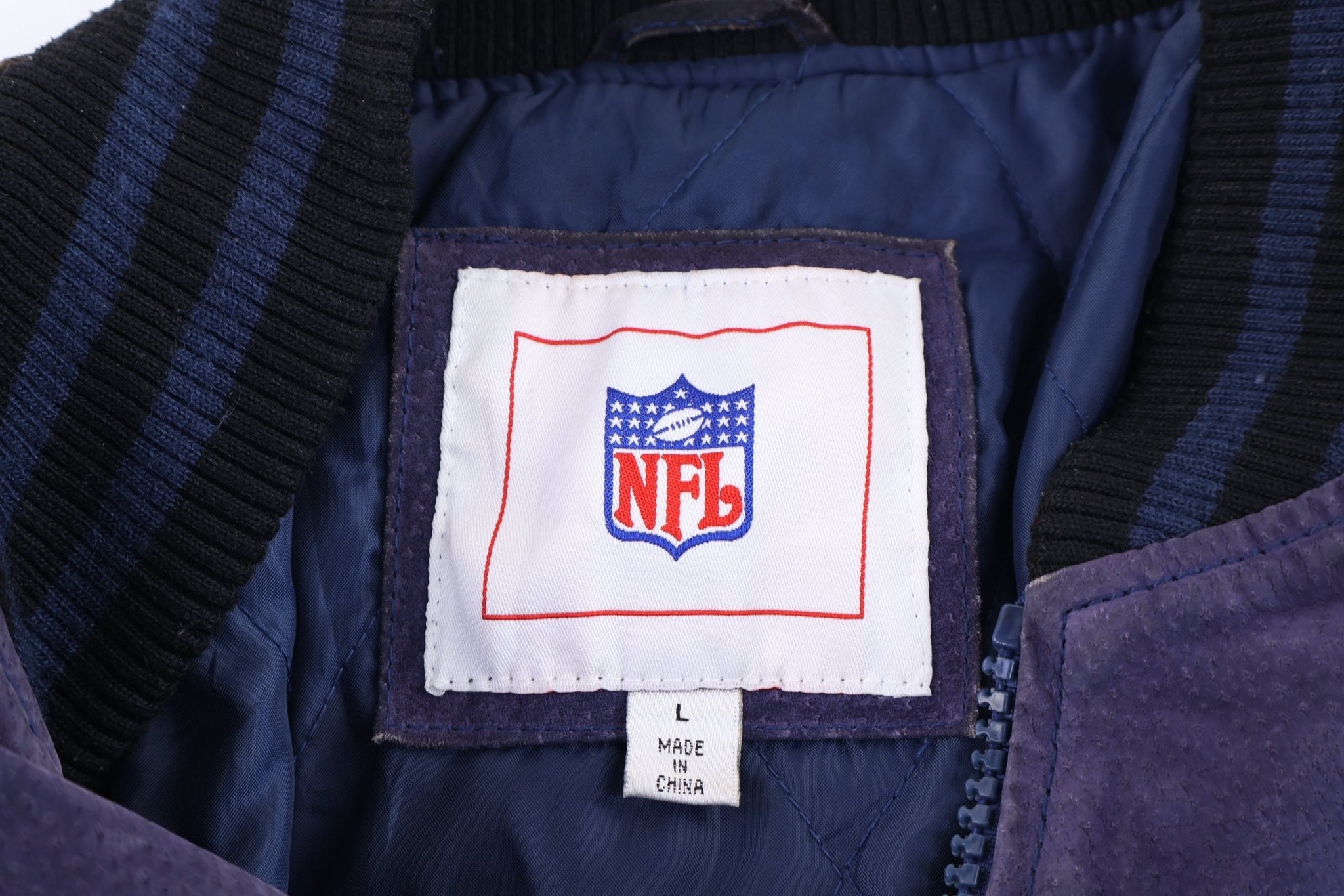 Vintage Miami Dolphins Football Full Zip Leather Suede Jacket - Jacket - Thrifted Threads