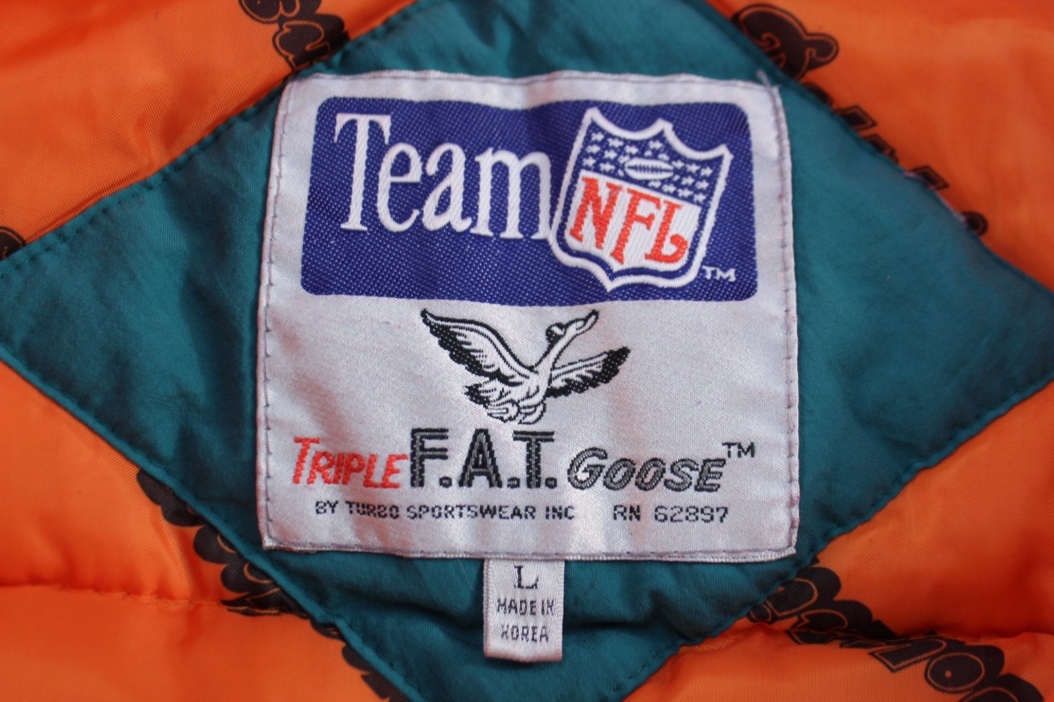 Vintage Miami Dolphins Football Puffer Jacket - Jacket - Thrifted Threads