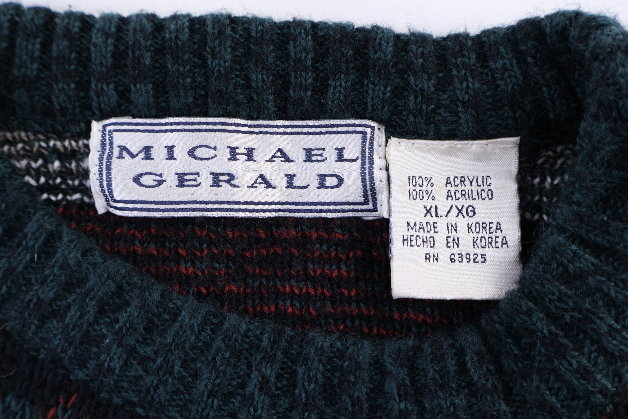 Vintage Michael Gerald Multipattern Knit Sweater - Sweater - Thrifted Threads