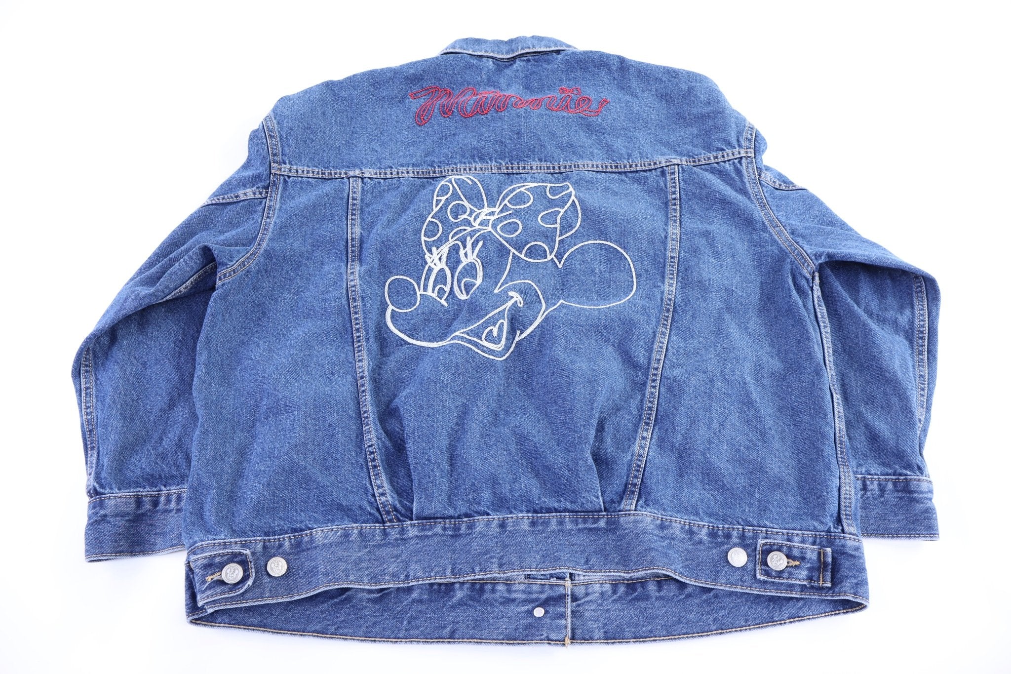 Vintage Minnie Mouse Embroidered Denim Jacket - Jacket - Thrifted Threads
