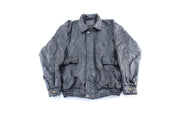 Vintage Napoline Black Leather Zip Up Jacket - Jacket - Thrifted Threads