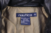 Vintage Nautica Black Leather Full Zip Jacket - Jacket - Thrifted Threads