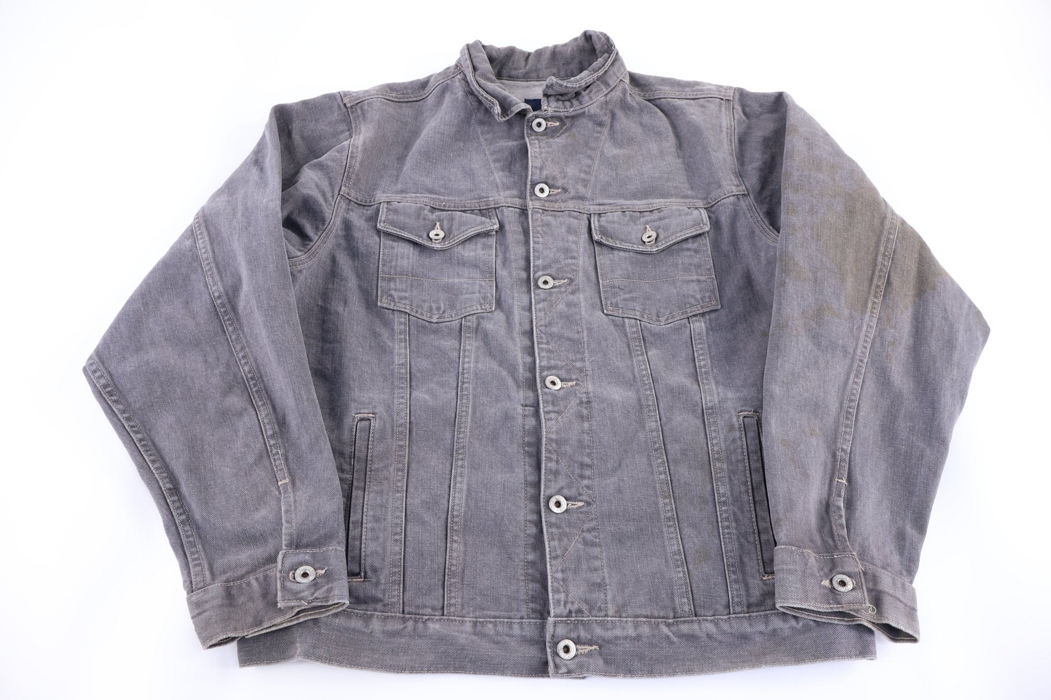 Vintage Nautica Grey Denim Trucker Jacket - Jacket - Thrifted Threads