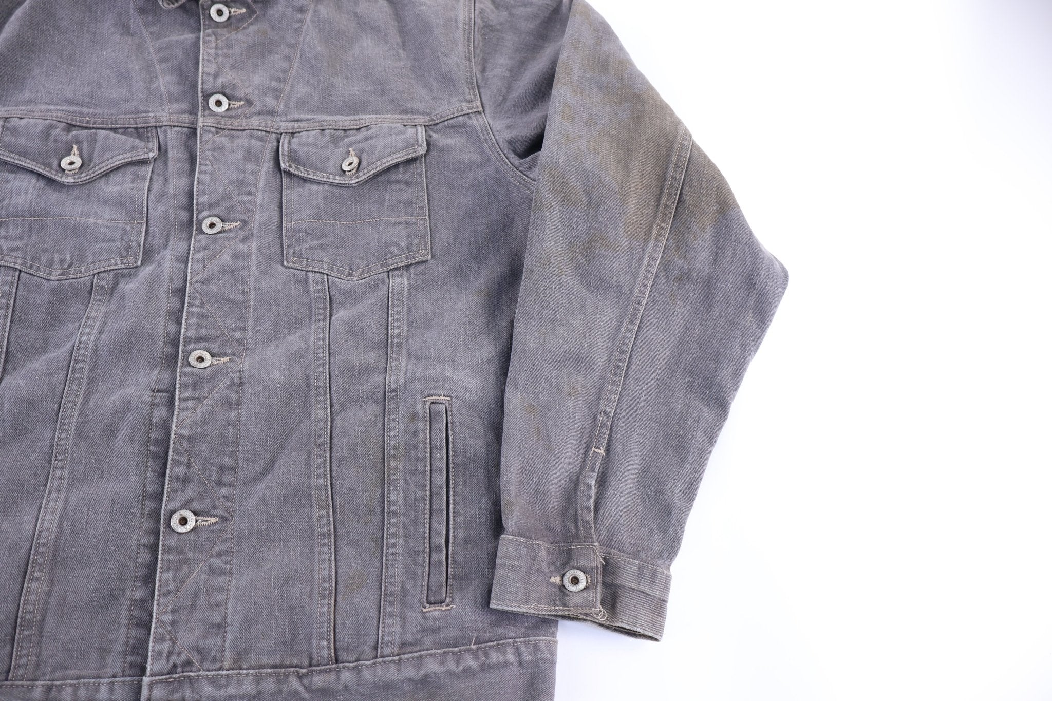 Vintage Nautica Grey Denim Trucker Jacket - Jacket - Thrifted Threads