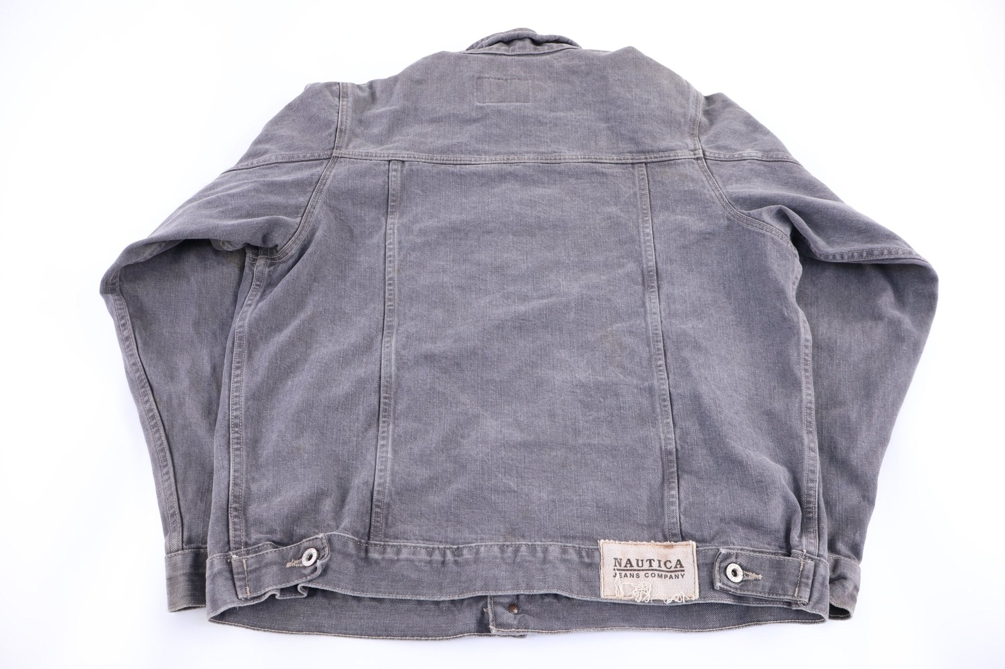 Vintage Nautica Grey Denim Trucker Jacket - Jacket - Thrifted Threads