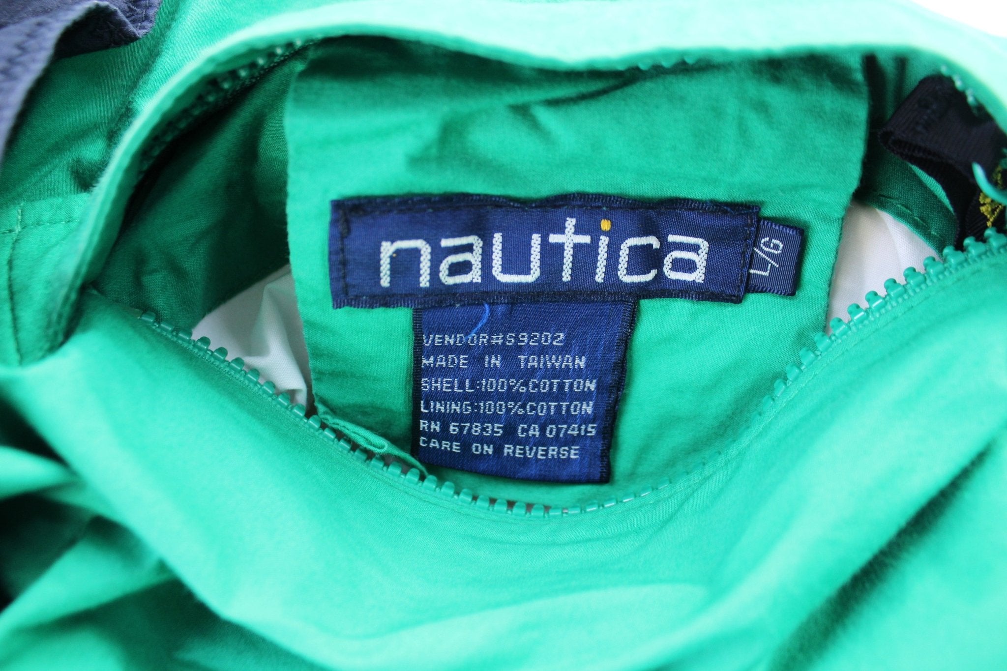 Vintage Nautica Reversible Green & Yellow Zip Up Jacket - ThriftedThreads.com