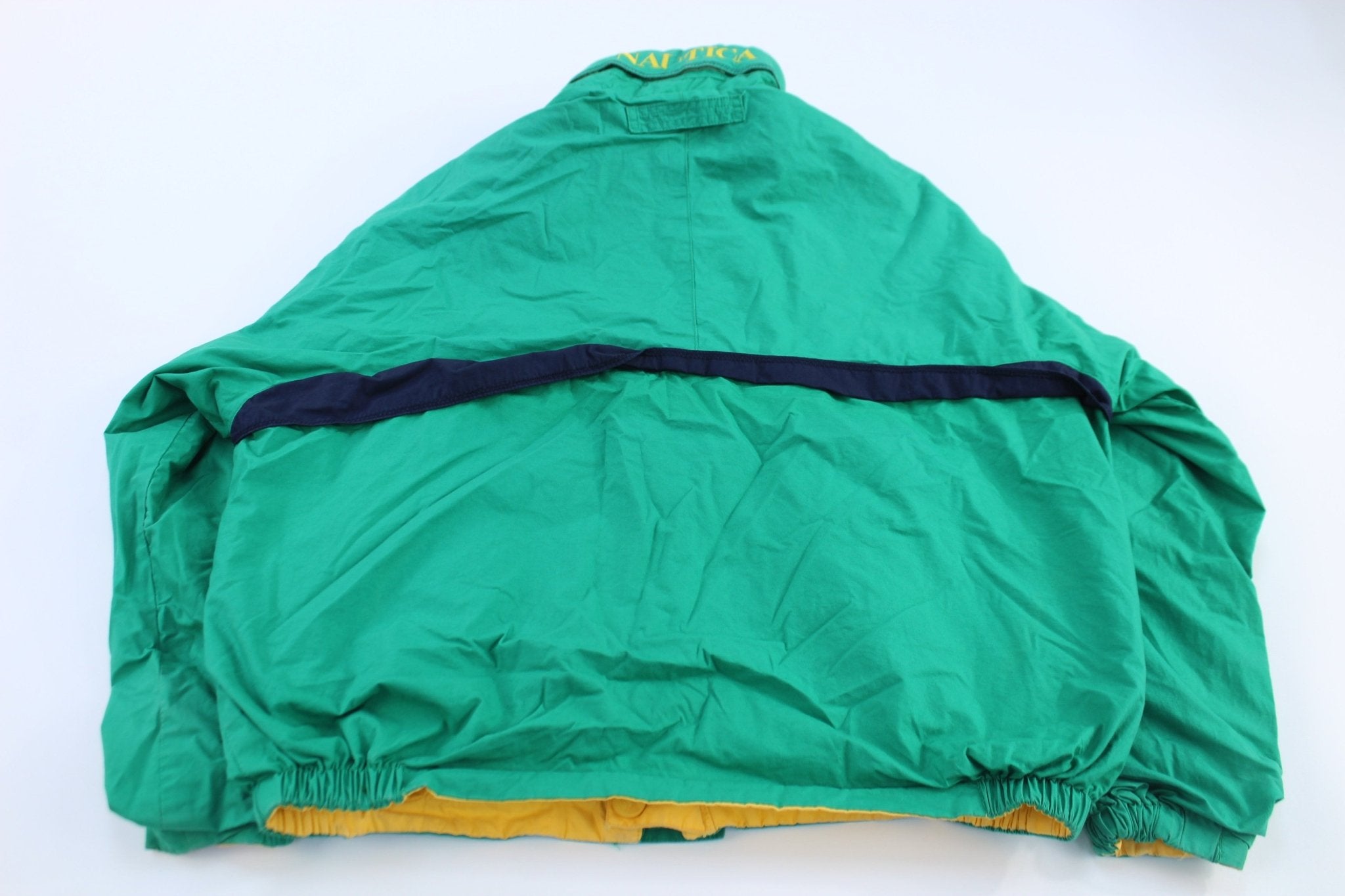 Vintage Nautica Reversible Green & Yellow Zip Up Jacket - ThriftedThreads.com