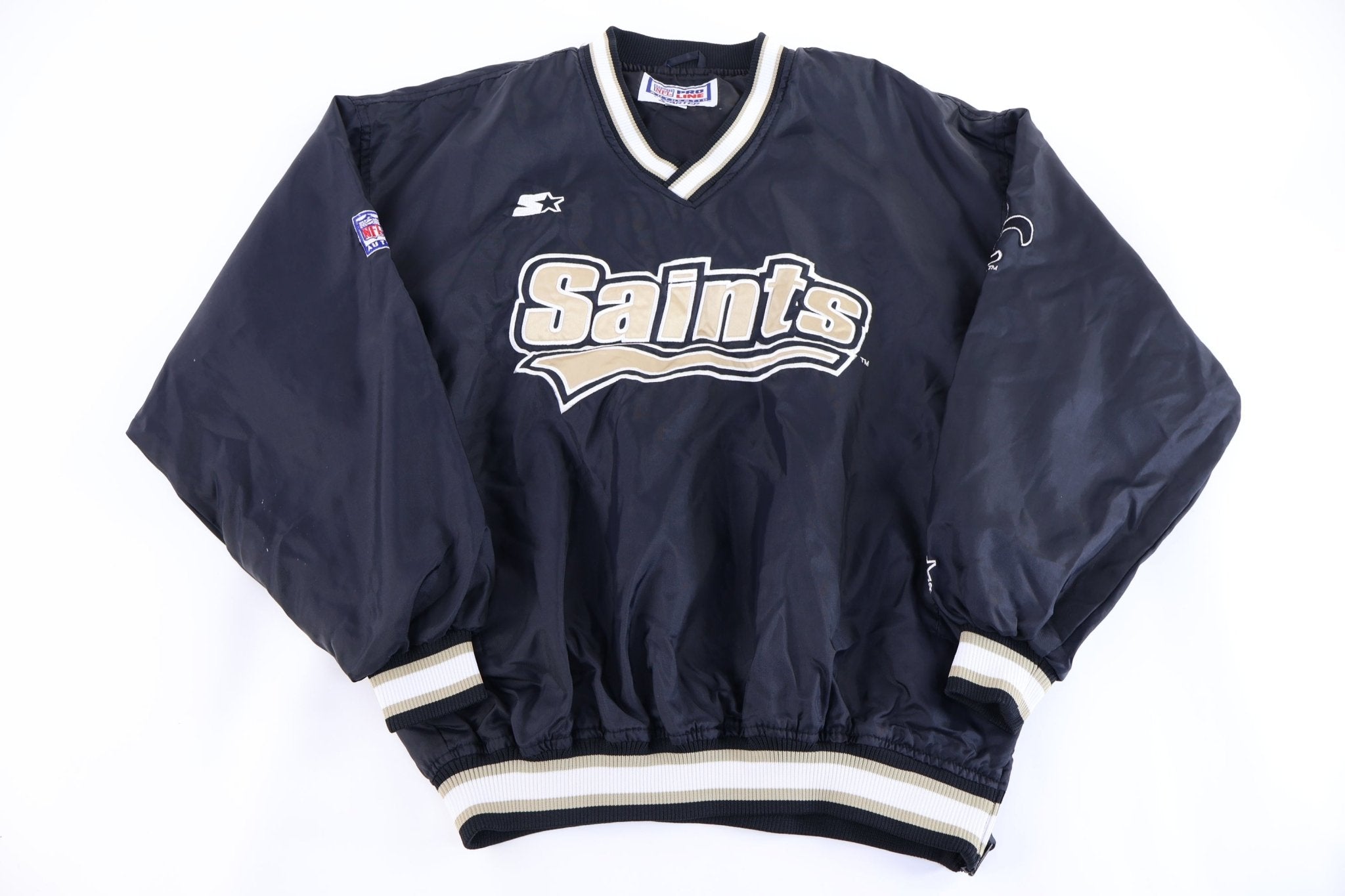 Vintage New Orleans Saints Football Pullover Windbreaker - Jacket - Thrifted Threads