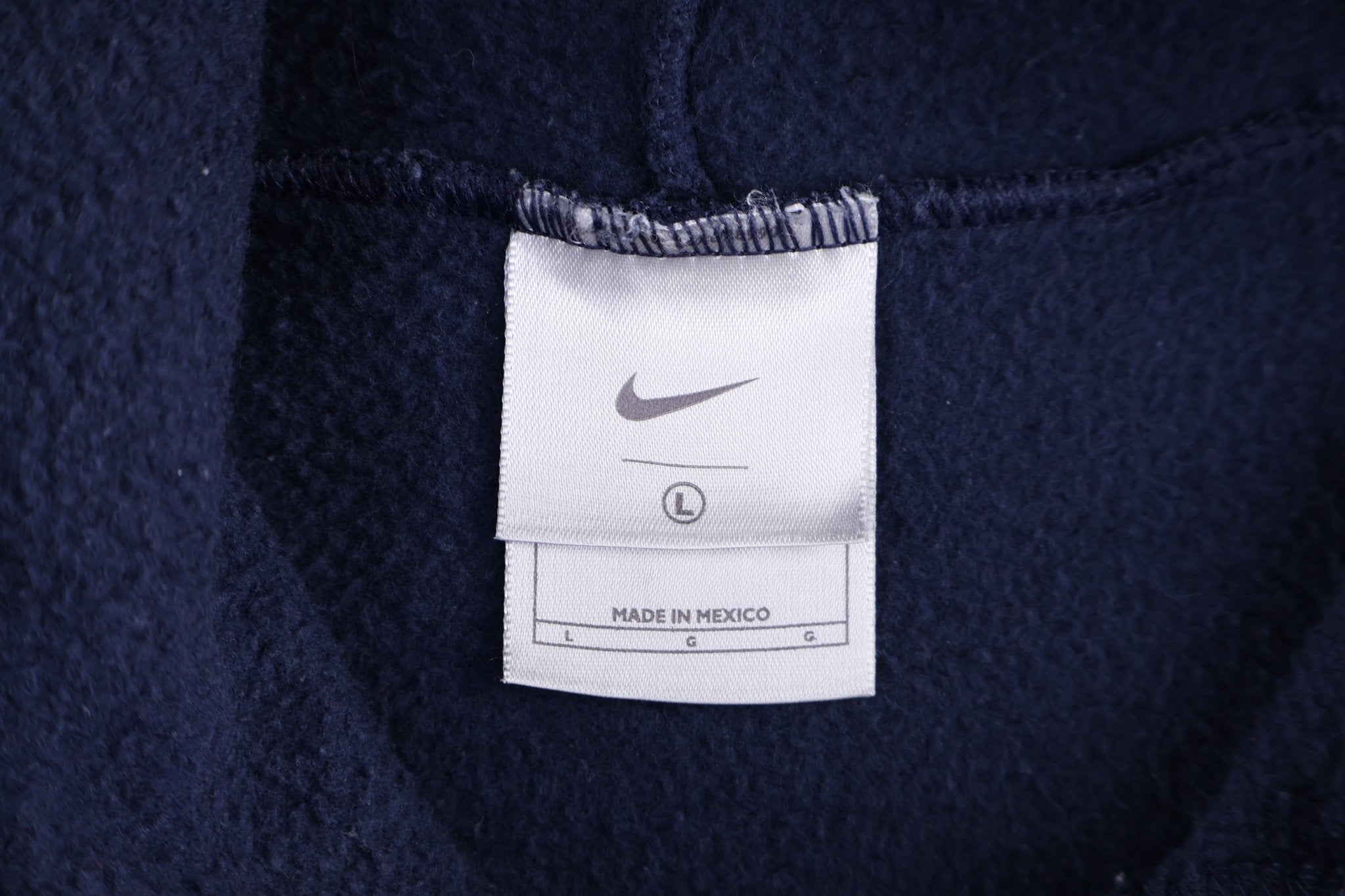 Vintage Nike Center Swoosh Embroidered Blue Pullover Hoodie - Sweatshirt - Thrifted Threads