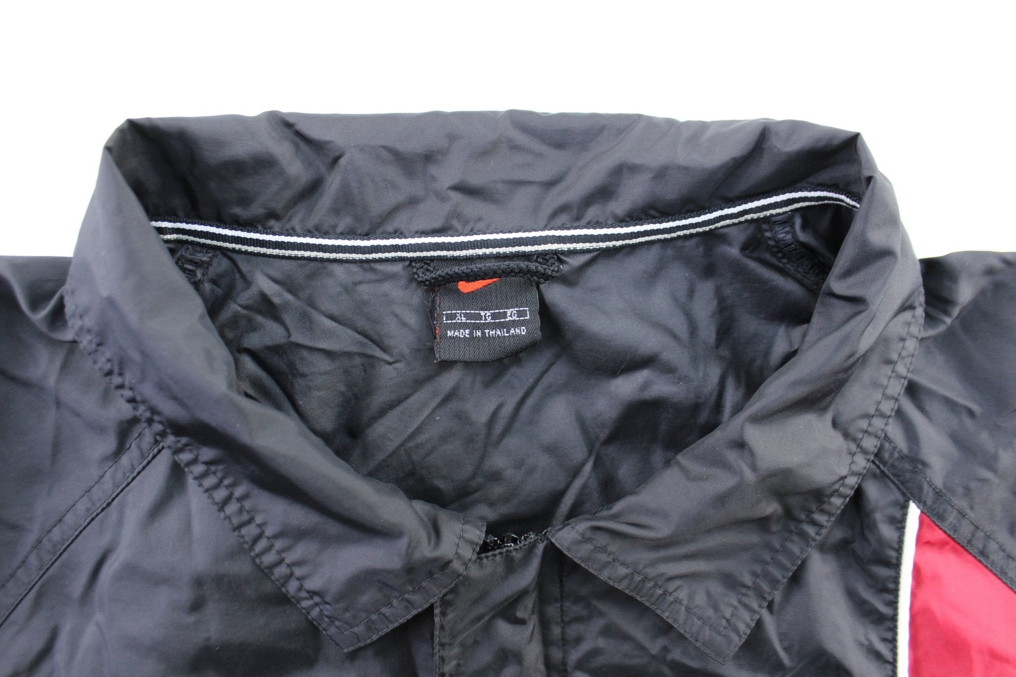 Vintage Nike Embroidered Logo Black & Red Zip Up Jacket - ThriftedThreads.com