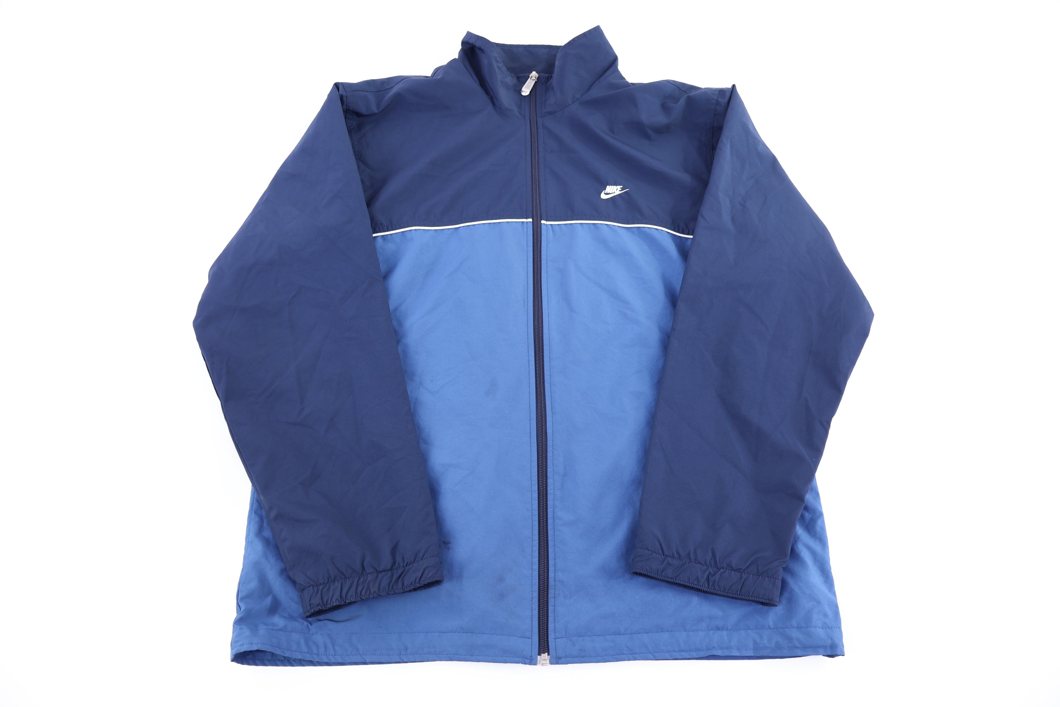 Vintage Nike Embroidered Logo Blue Full Zip Jacket - Jacket - Thrifted Threads