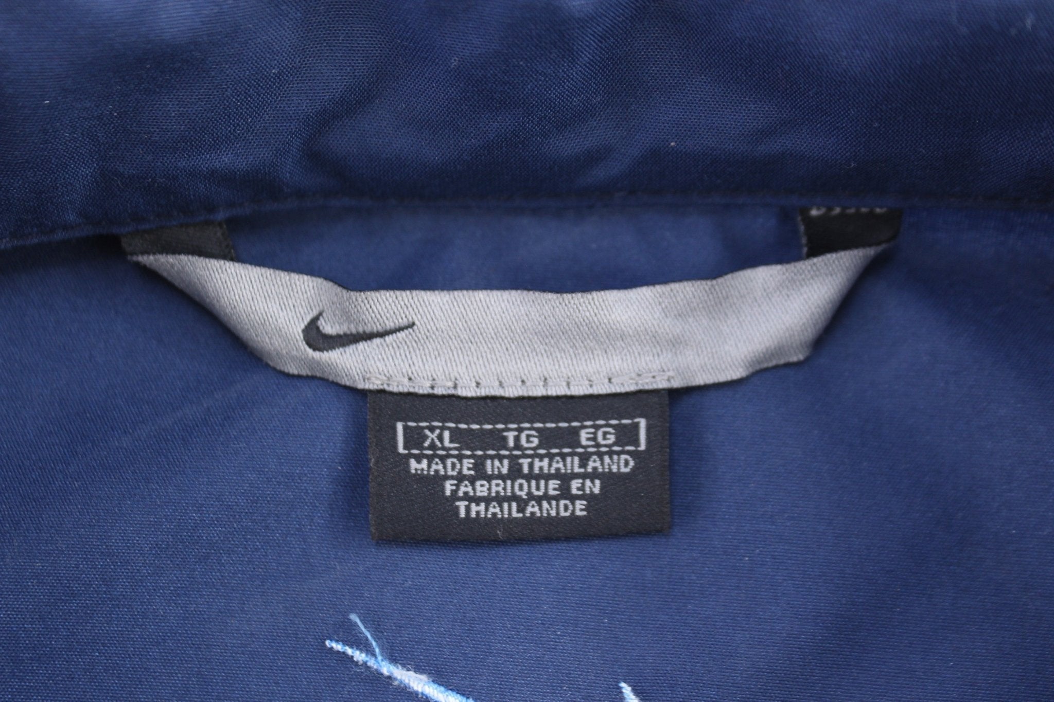 Vintage Nike Embroidered Logo Blue Full Zip Parka Jacket - Jacket - Thrifted Threads