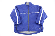 Vintage Nike Embroidered Logo Blue & White Full Zip Jacket - Jacket - Thrifted Threads