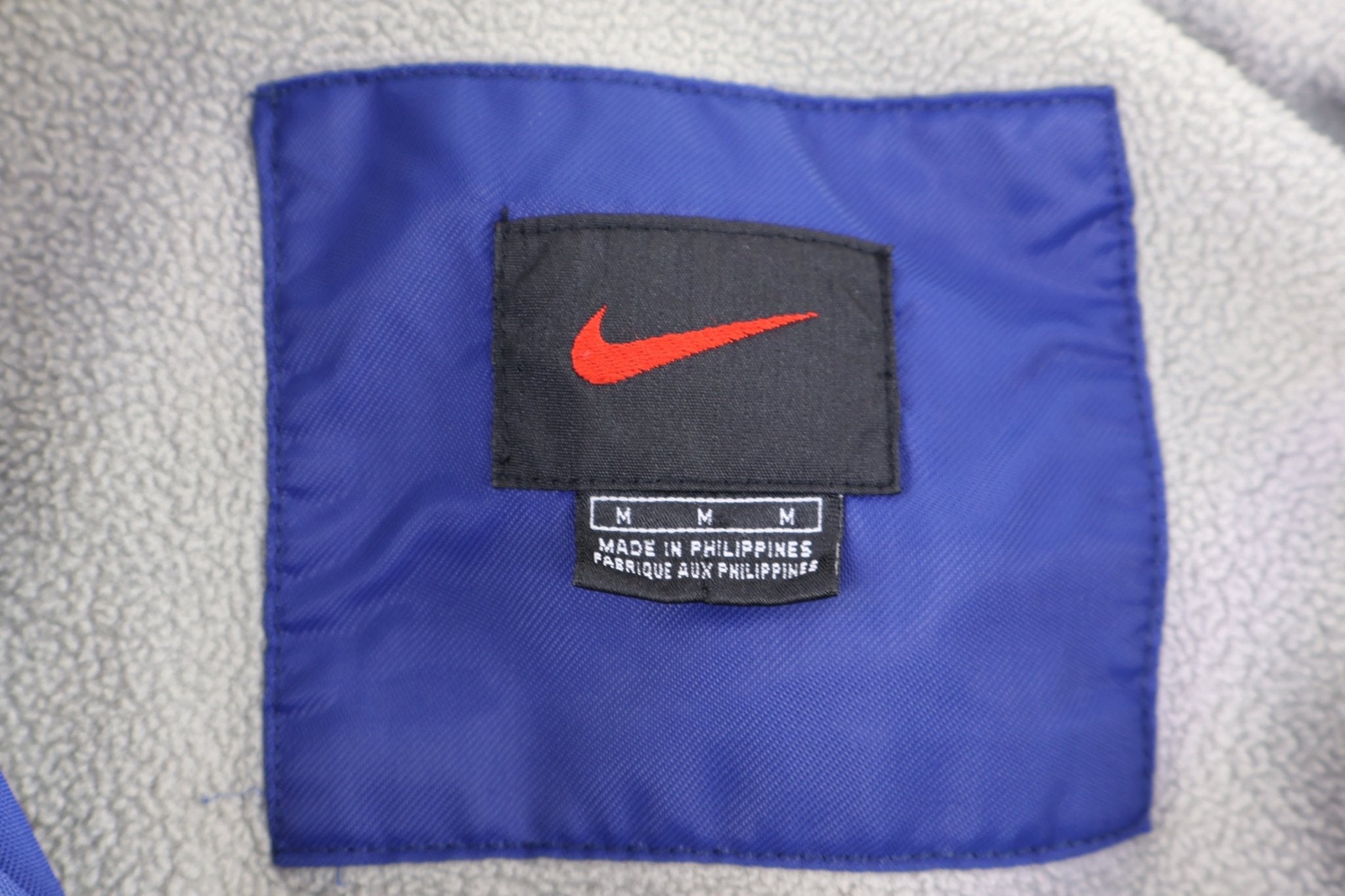 Vintage Nike Embroidered Logo Blue & White Full Zip Jacket - Jacket - Thrifted Threads