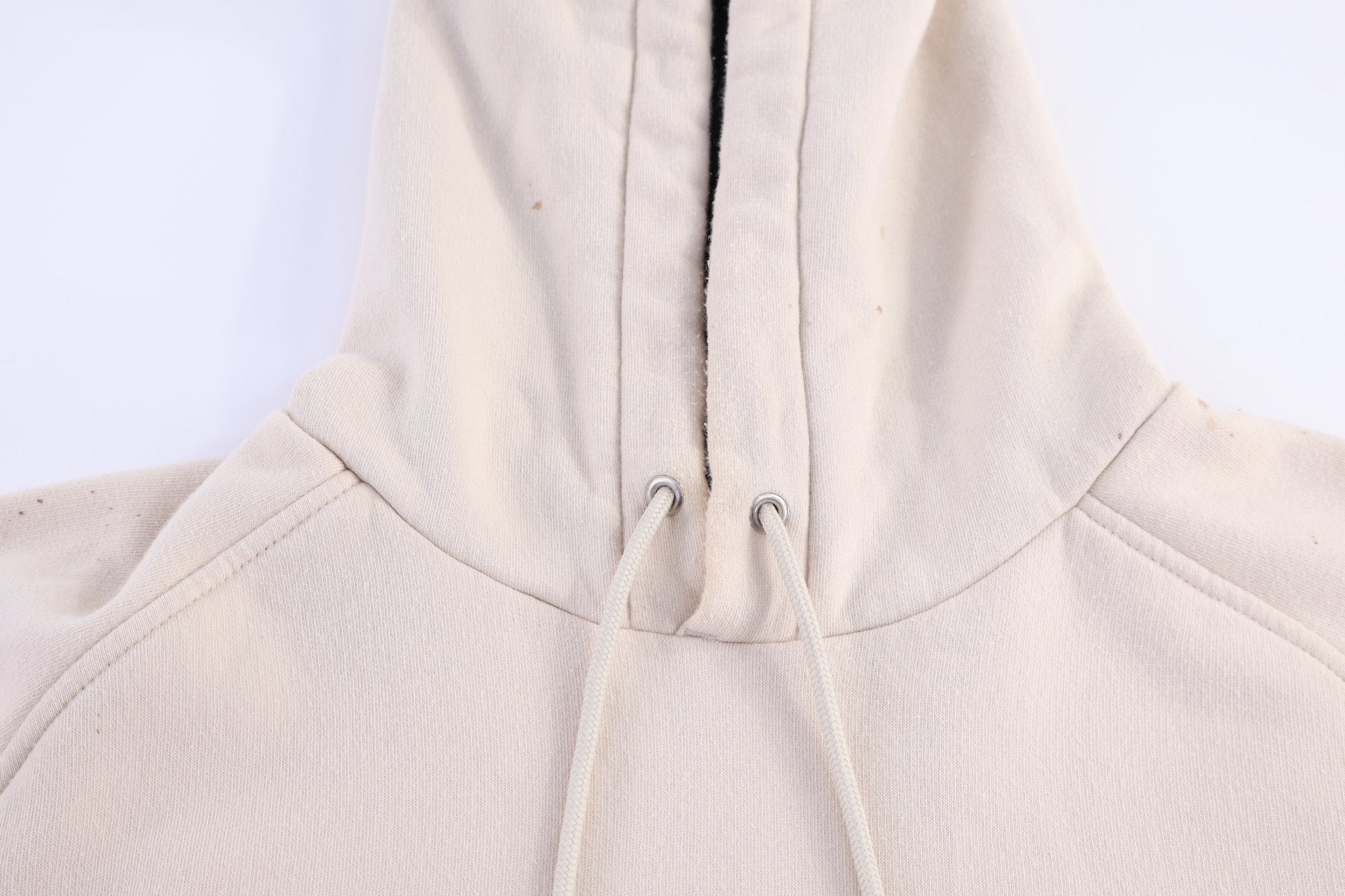 Vintage Nike Embroidered Logo Cream Pullover Hoodie - Sweatshirt - Thrifted Threads