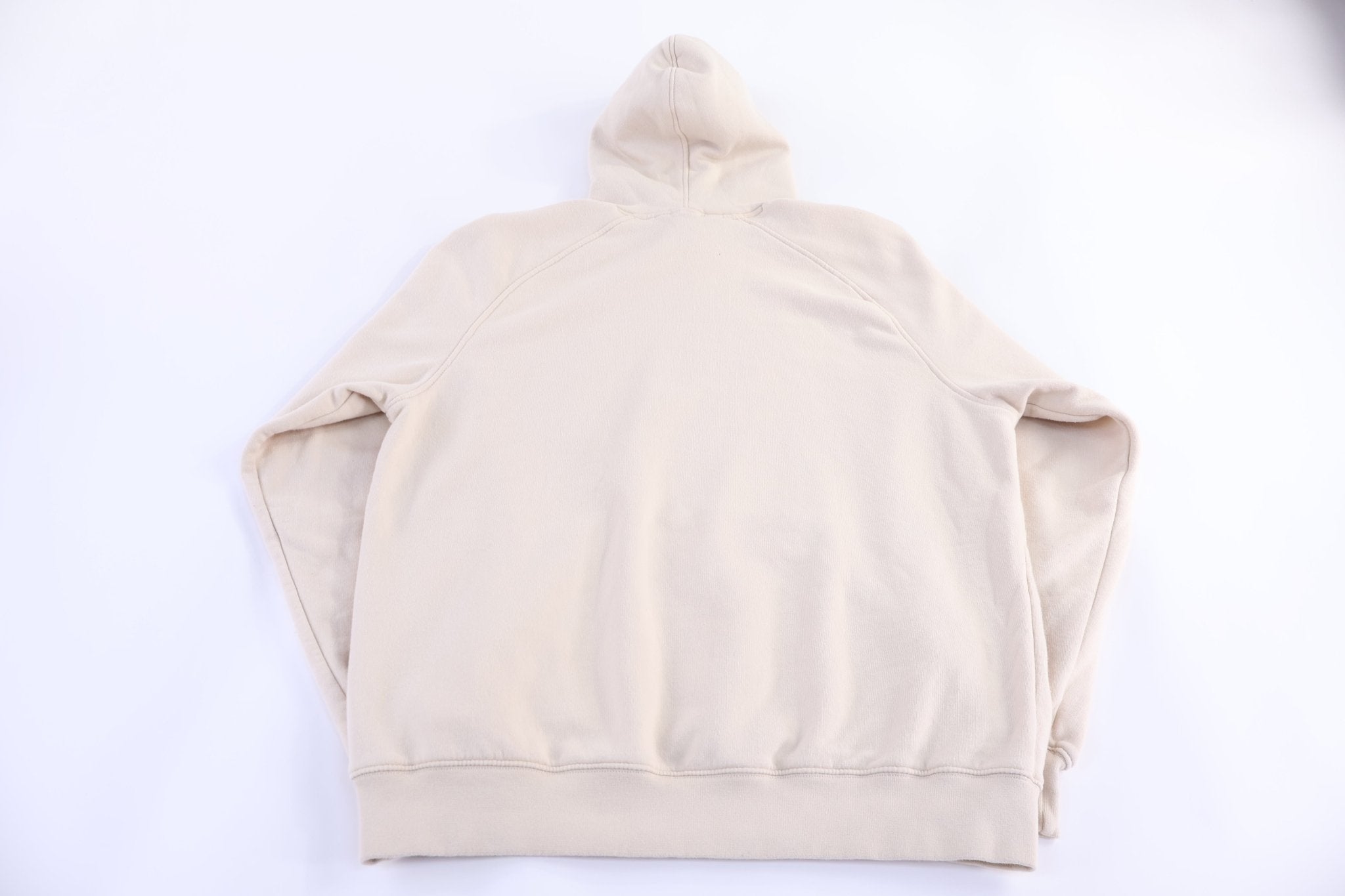 Vintage Nike Embroidered Logo Cream Pullover Hoodie - Sweatshirt - Thrifted Threads