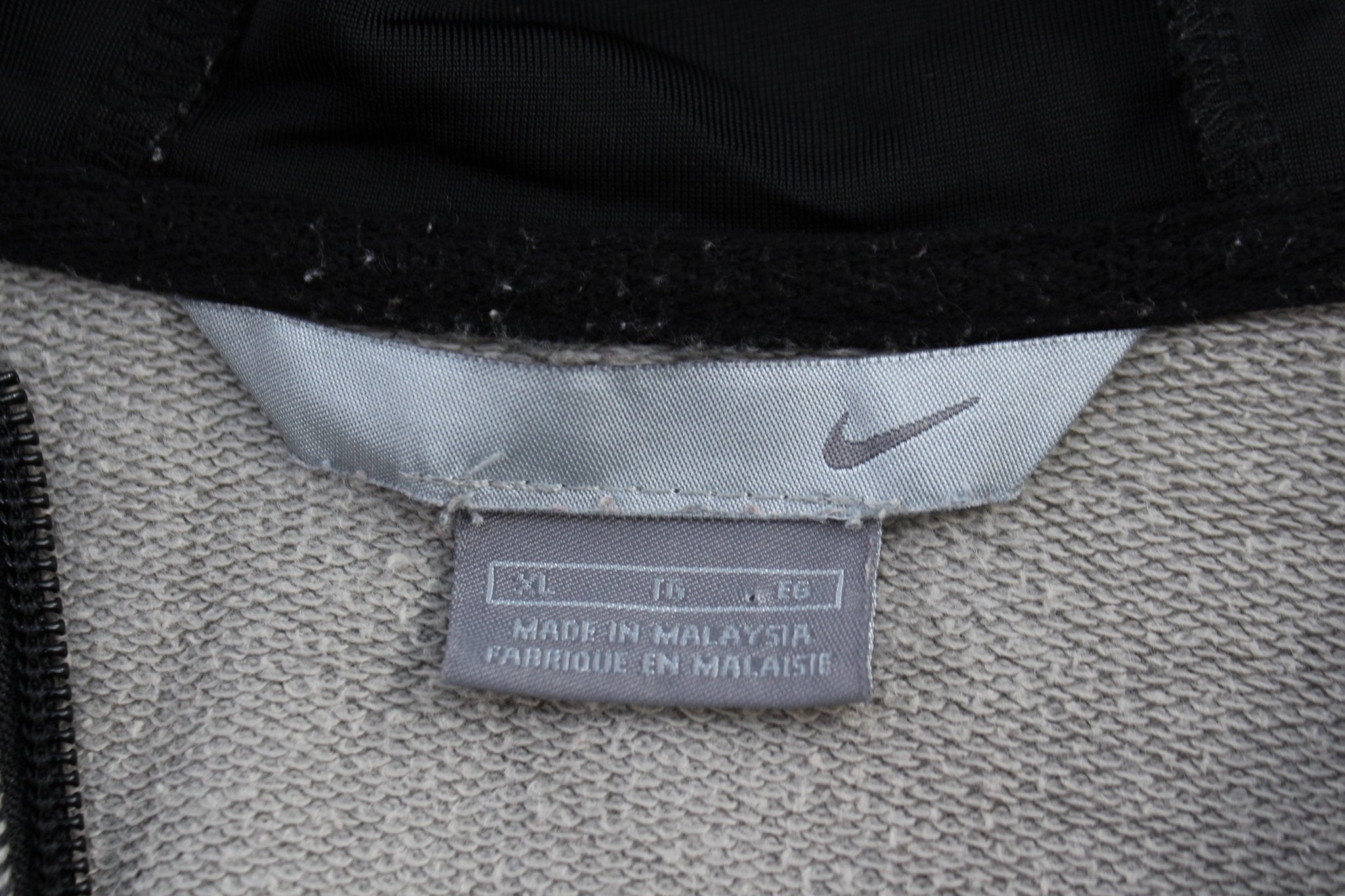 Vintage Nike Embroidered Logo Grey Full Zip Hoodie - Jacket - Thrifted Threads