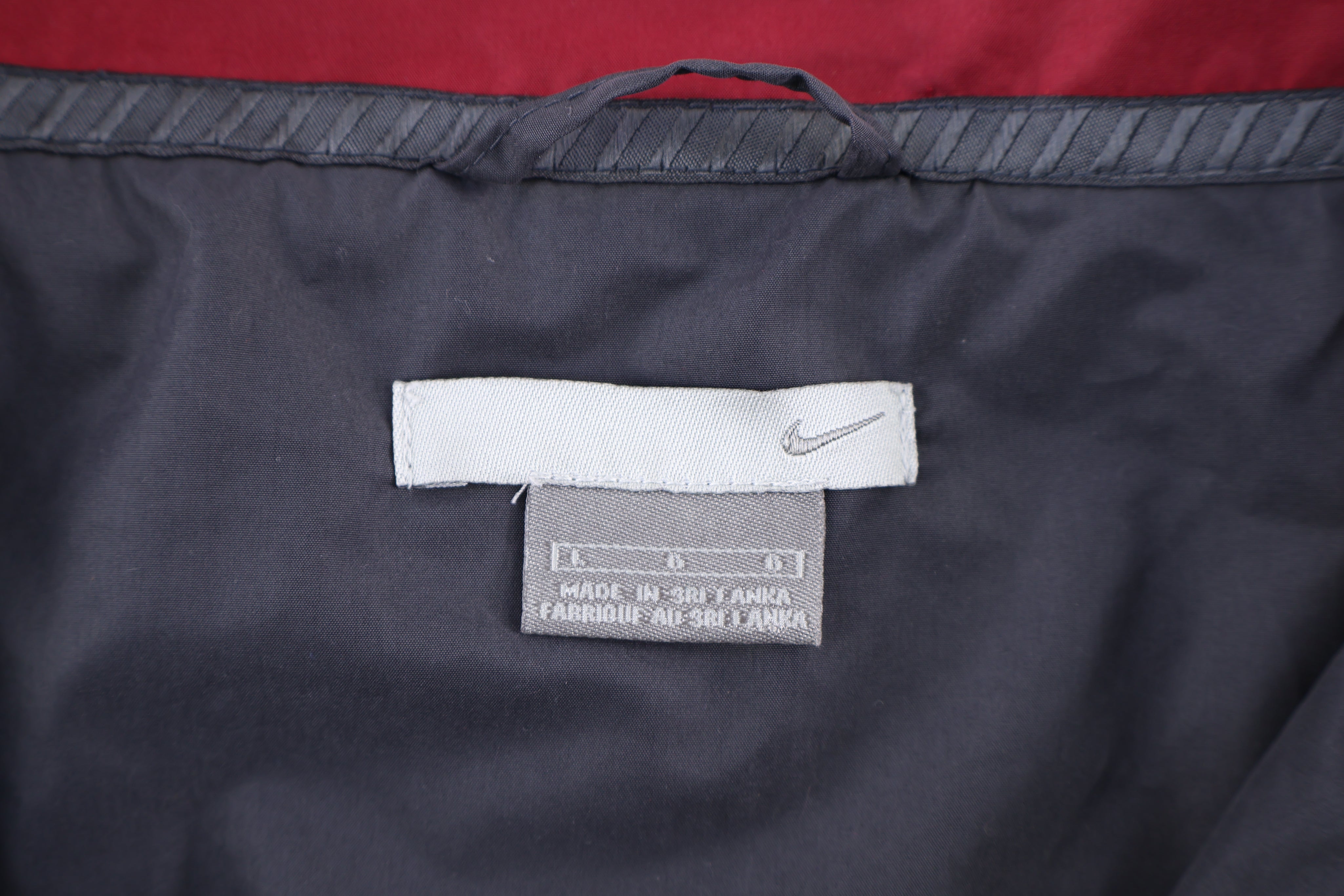 Vintage Nike Embroidered Logo Grey & Red Full Zip Windbreaker - Jacket - Thrifted Threads