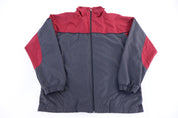 Vintage Nike Embroidered Logo Grey & Red Full Zip Windbreaker - Jacket - Thrifted Threads
