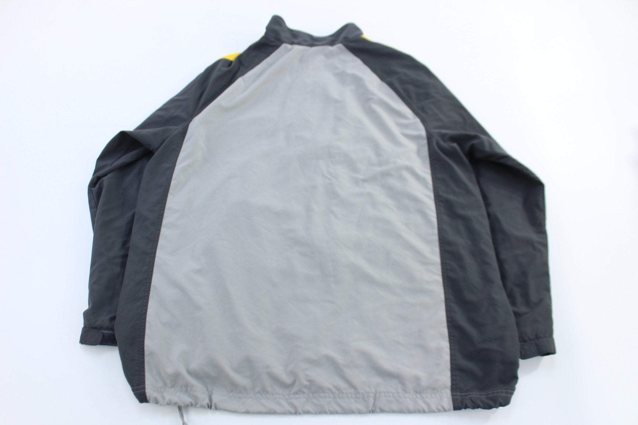 Vintage Nike Embroidered Logo Grey & Yellow Full Zip Jacket - ThriftedThreads.com